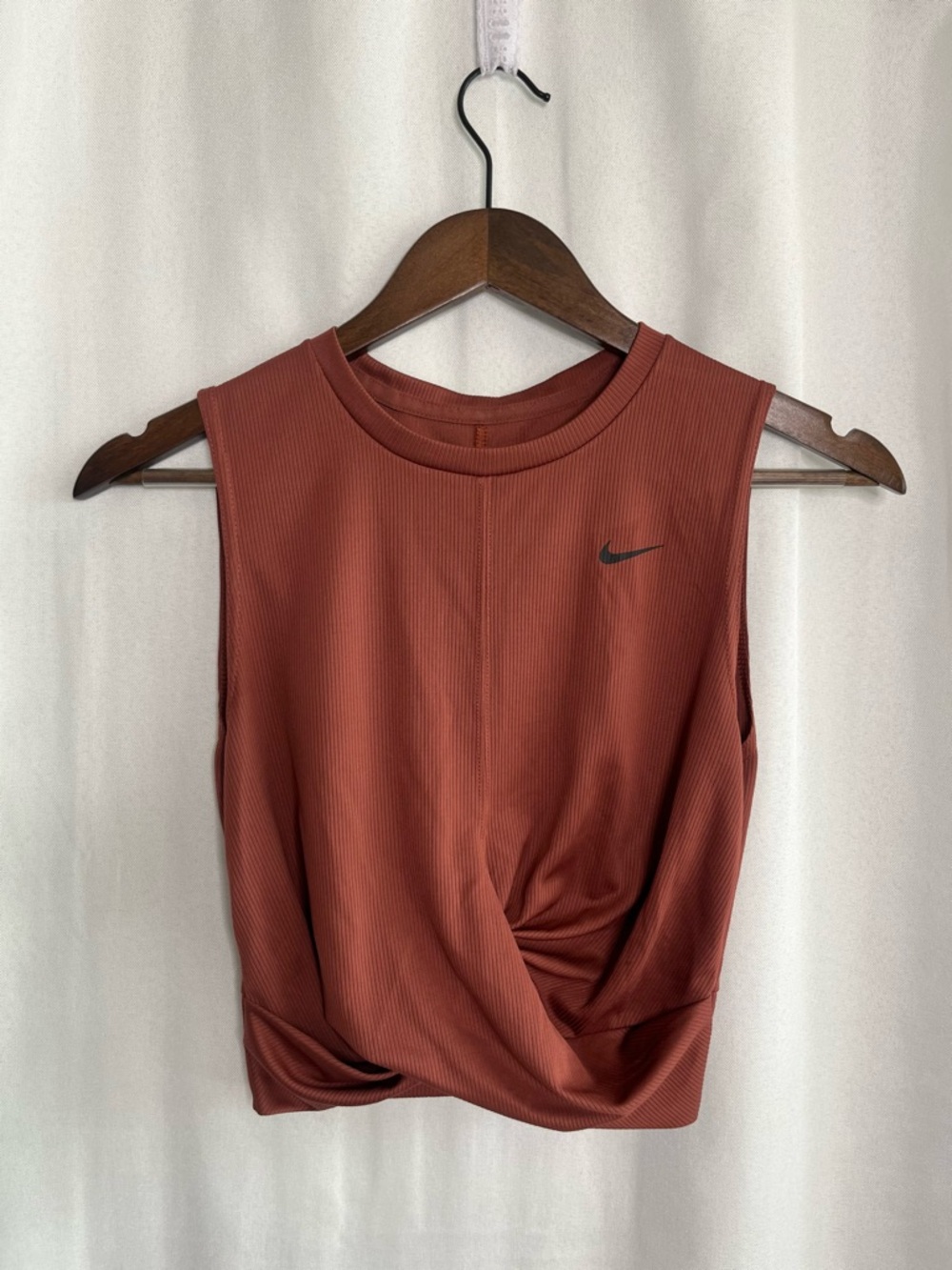 Nike Women’s Rust Red Twist-Front Ribbed Tank